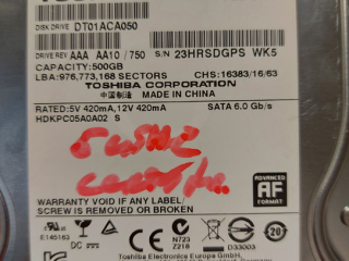 Жесткий диск TOSHIBA DT1ACA050 500GB (Китай)