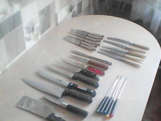 Набор ножей, разные, подставка для ножей, 5шт